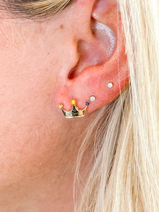 Mardi Gras Crown Stud Earrings - SLS Wares