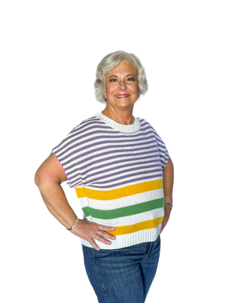 Mardi Gras Dolman Sleeve Striped Top - SLS Wares
