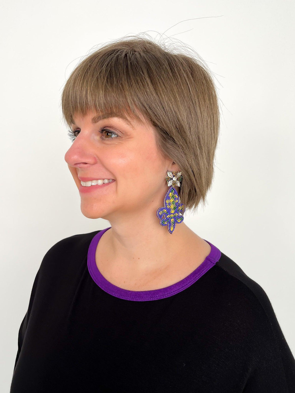 Mardi Gras Fleur de Lis Burst Earrings - SLS Wares