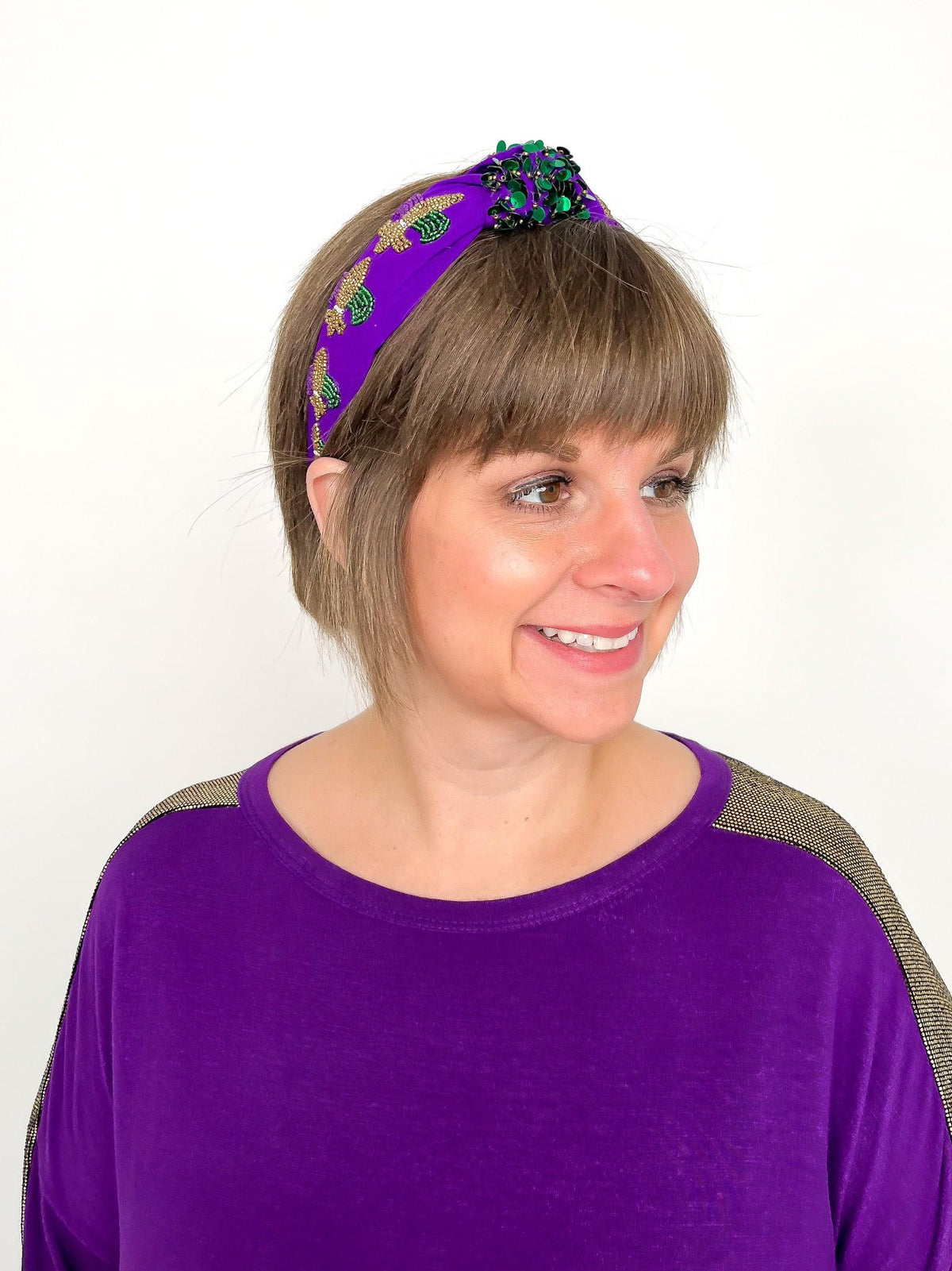 Mardi Gras Fleur de Lis Headband - SLS Wares