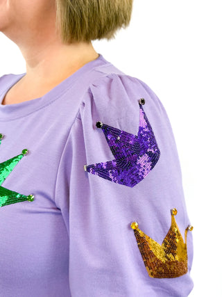 Mardi Gras Purple Sequin Crown Top - SLS Wares