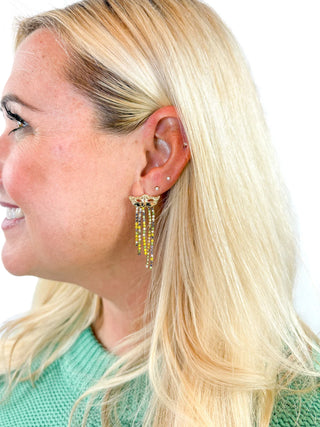 Mardi Gras Rhinestone Mask Earrings - SLS Wares