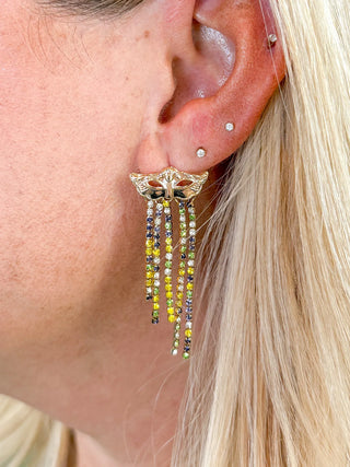 Mardi Gras Rhinestone Mask Earrings - SLS Wares