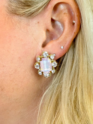 Opal & Rhinestone Stud Earrings - SLS Wares