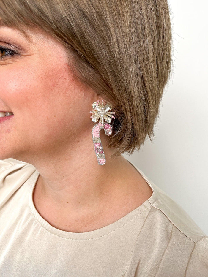 Pink Candy Cane Earrings - SLS Wares