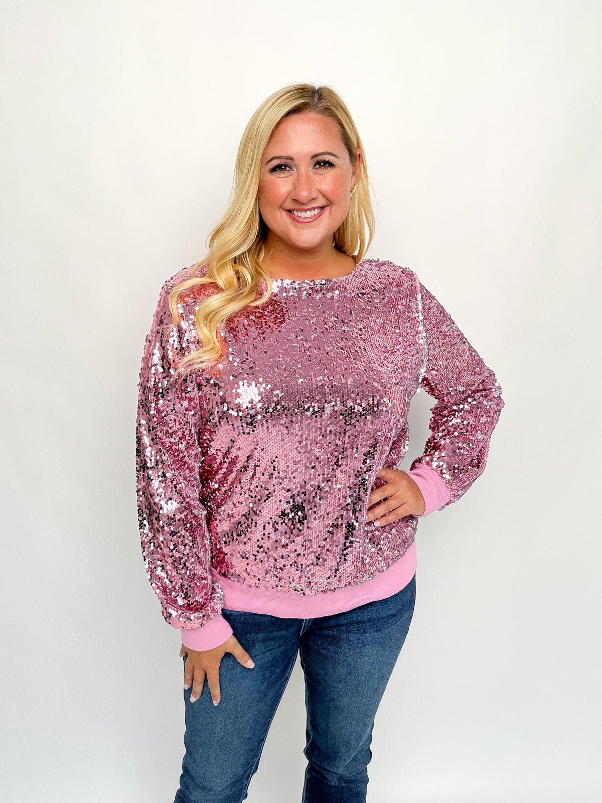 Pink Sequin Sweater - SLS Wares