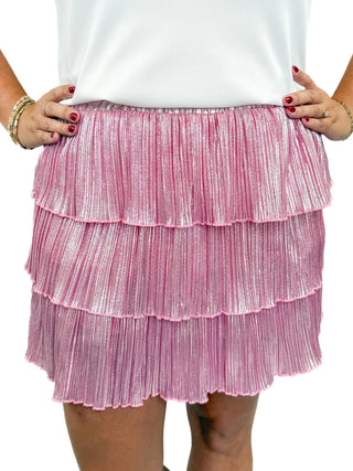 Pink Shimmery Ruffle Skort - SLS Wares