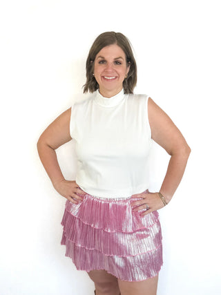 Pink Shimmery Ruffle Skort - SLS Wares