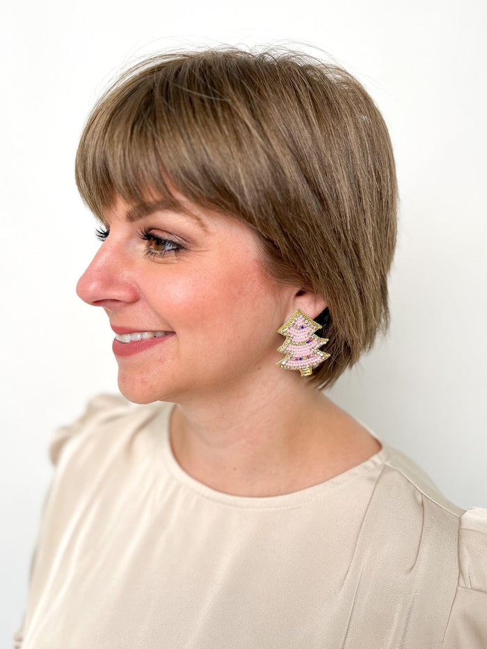 Pink Tree Stud Earrings - SLS Wares
