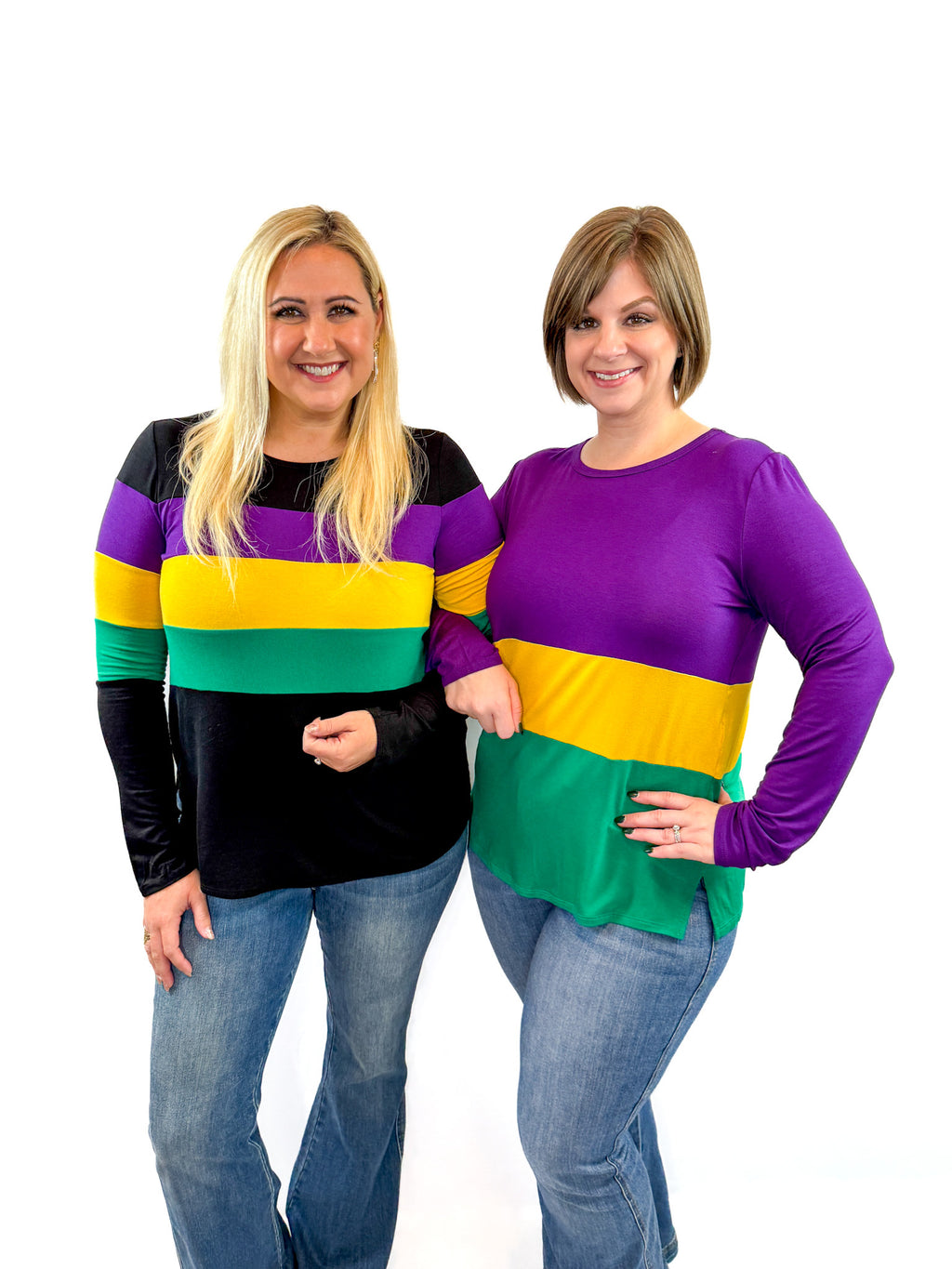 Mardi Gras Color Block Stripe Tops Try On Video - SLS Wares