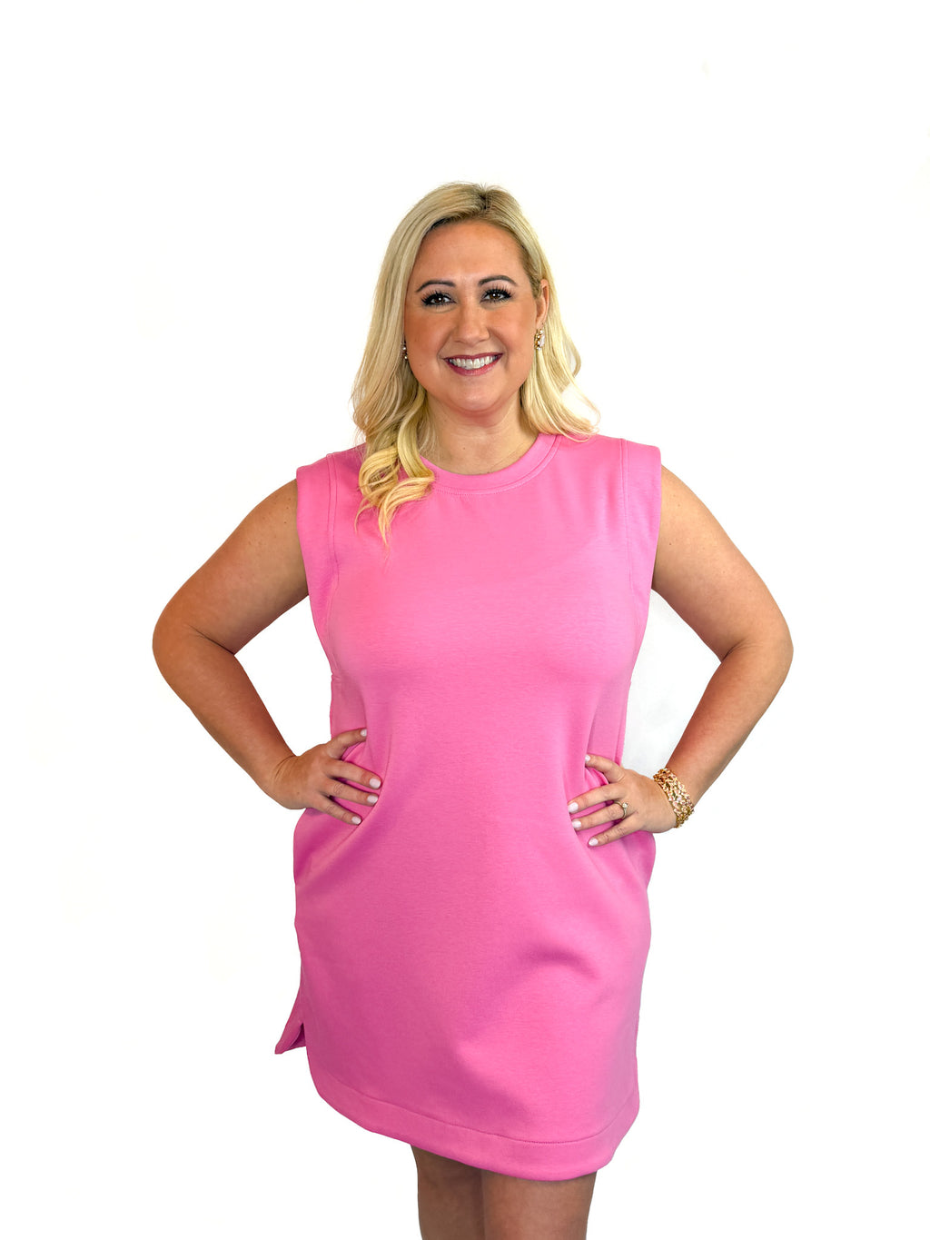 Pink Knit Shift Dress Try On Video - SLS Wares
