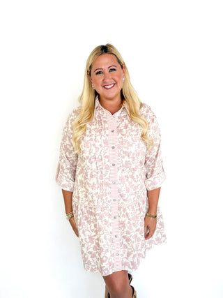 Pink Floral Button Down Dress Try On Video - SLS Wares