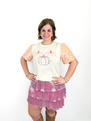 Pumpkin Sequin Sleeve Top Try On Video - SLS Wares