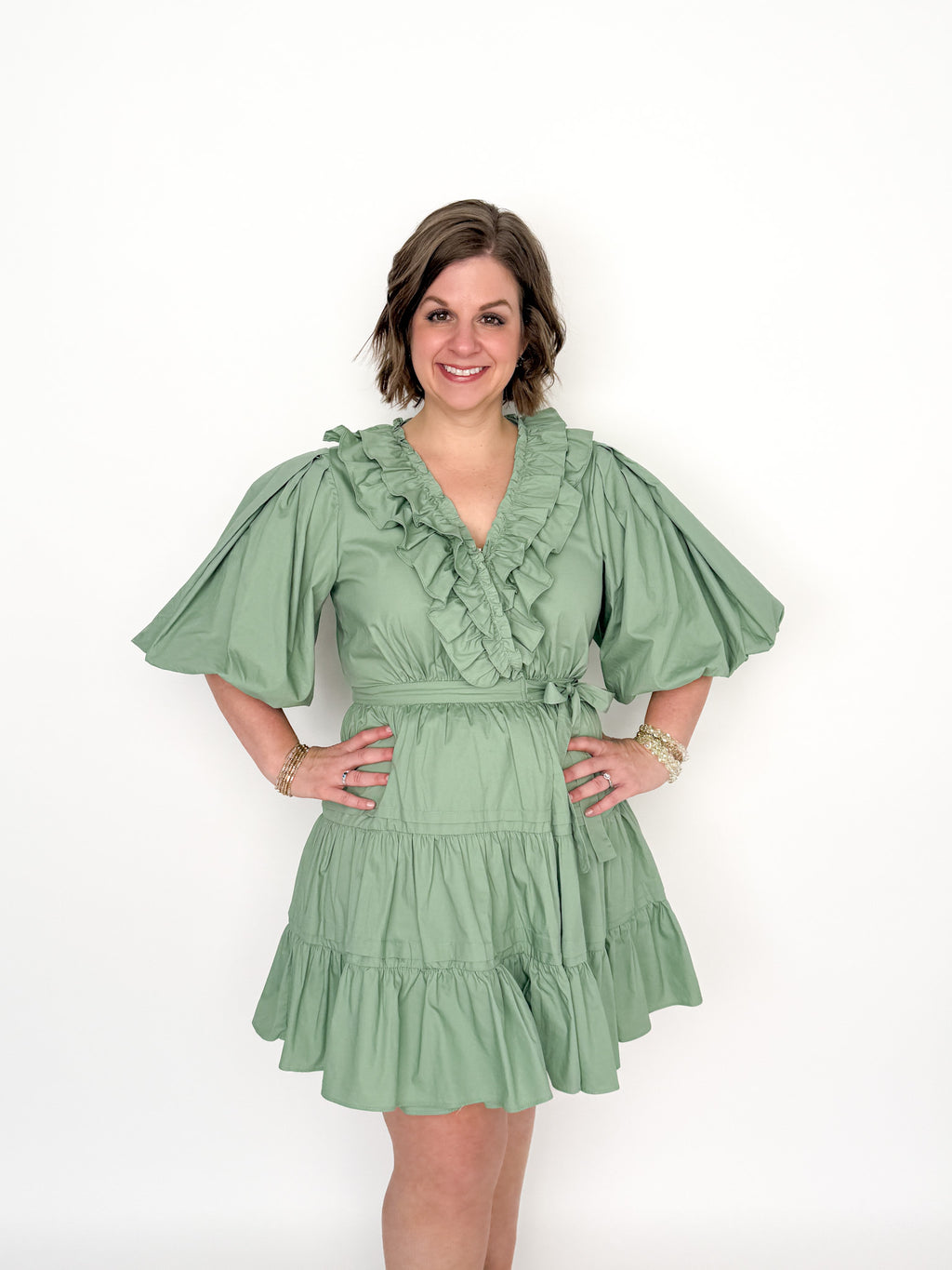 Sage Tiered Wrap Dress | SLS Wares Sage Tiered Wrap Dress | SLS Wares