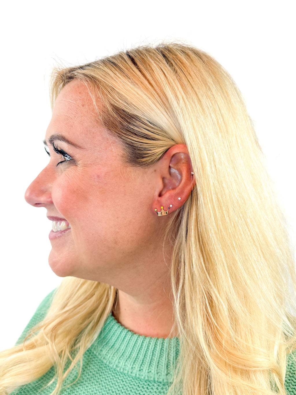 Mardi Gras Crown Stud Earrings Video - SLS Wares