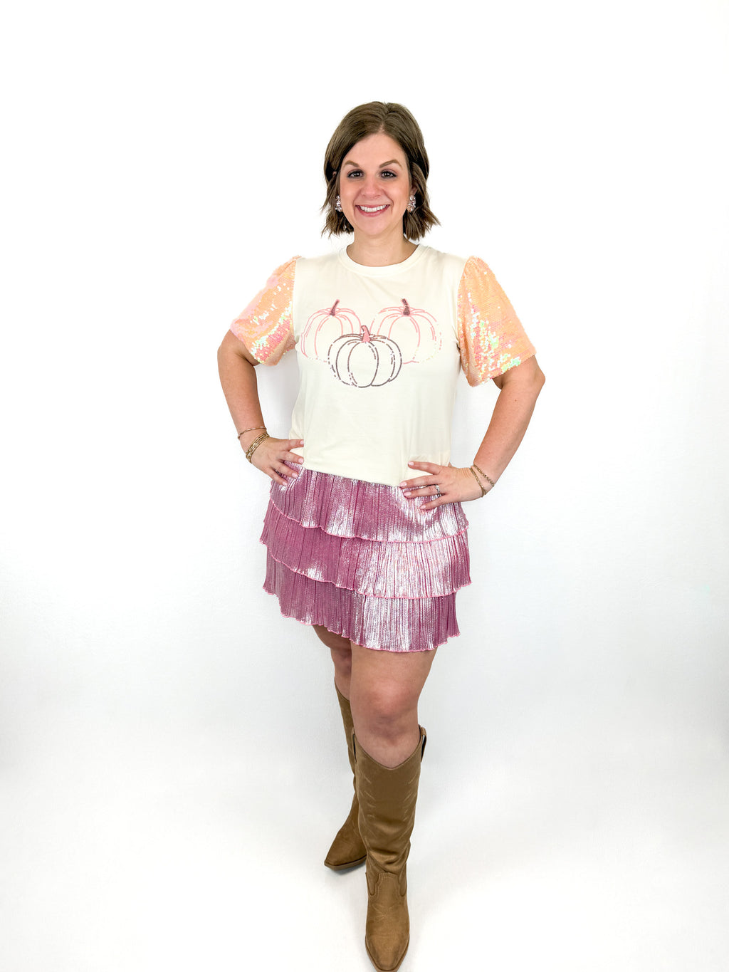 Pink Shimmery Ruffle Skort Try On Video - SLS Wares