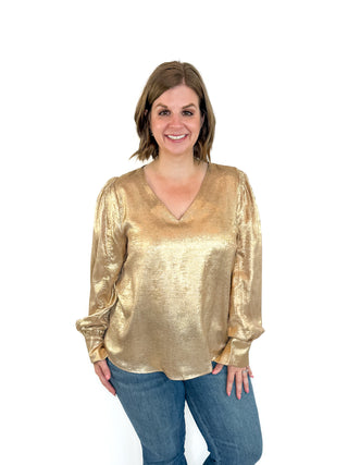 Gold Shimmery Long Sleeve Top Try On Video - SLS Wares