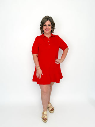 Red Ruffle Hem Dress Try On Video - SLS Wares