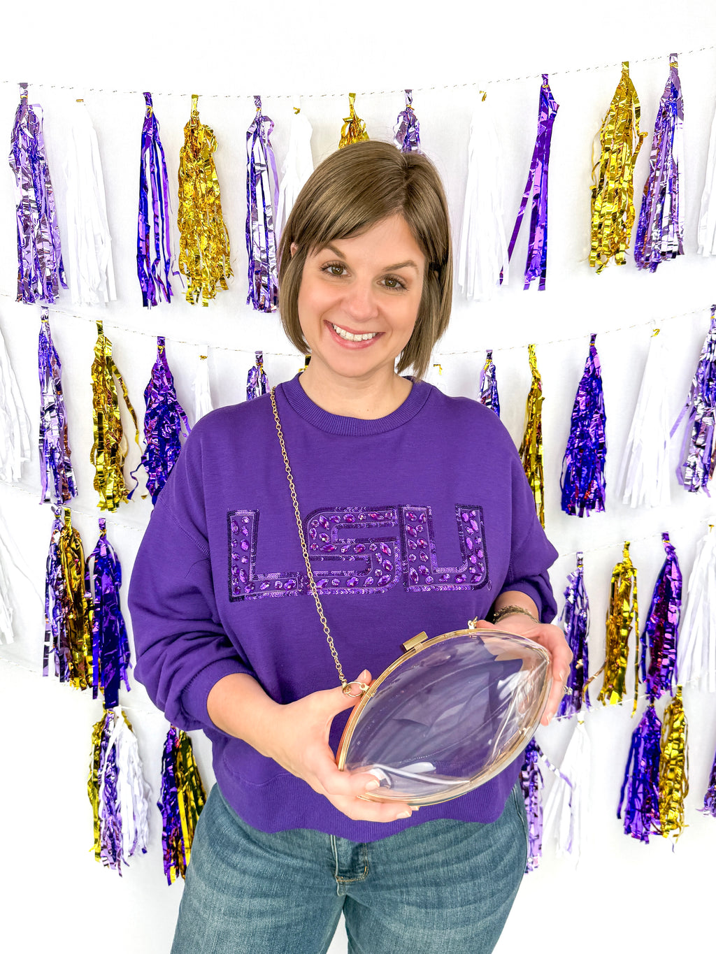 Clear Football Clutch & Crossbody Bag Video - SLS Wares