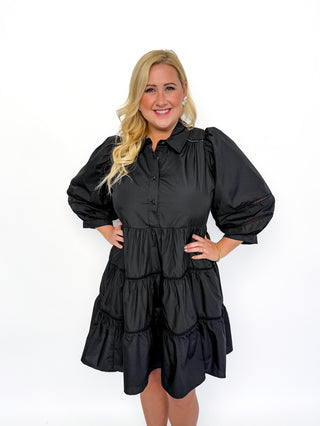 Black Lace Detail Tiered Dress Try On Video - SLS Wares