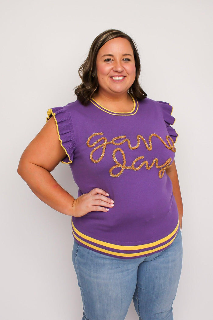 Purple & Gold Game Day Top - SLS Wares