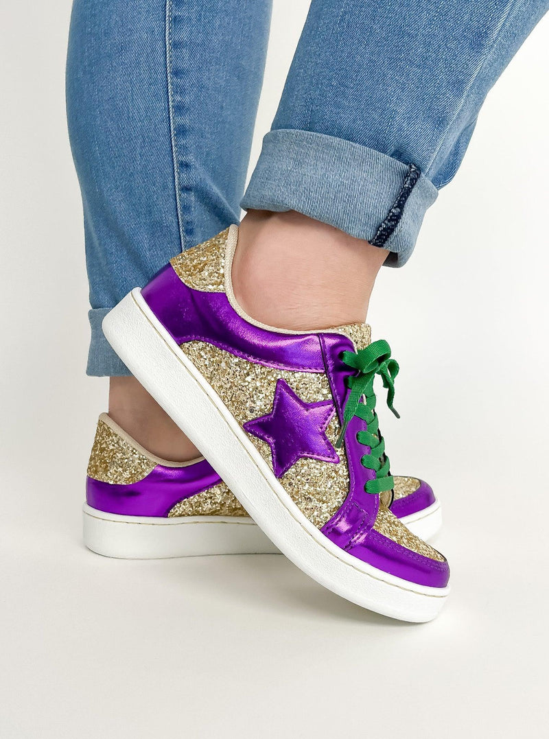 Purple & Gold Glitter Sneakers - SLS Wares