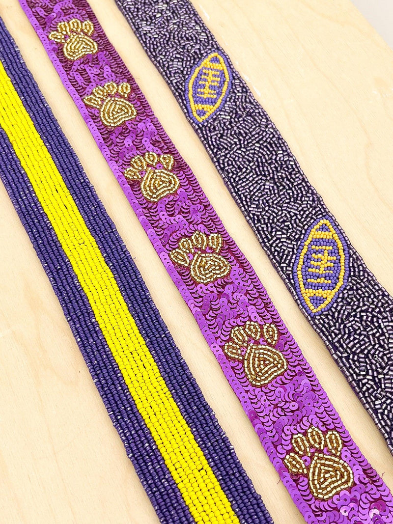 Purple & Gold Seed Bead Straps - SLS Wares