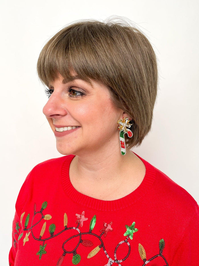 Red & Green Candy Cane Earrings - SLS Wares