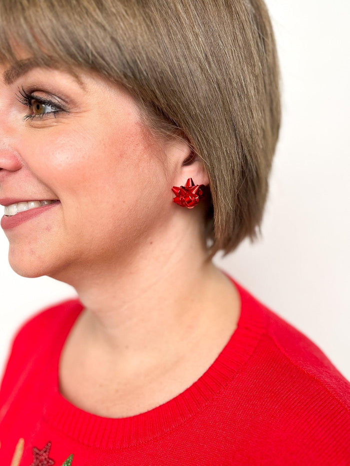Red Bow Stud Earrings - SLS Wares