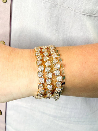 Rhinestone Heart Stretch Bracelet - SLS Wares