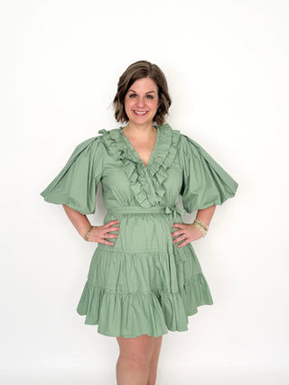 Sage Tiered Wrap Dress | SLS Wares Sage Tiered Wrap Dress | SLS Wares