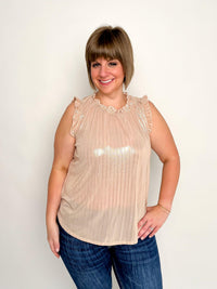 Shimmery Champagne Sleeveless Top - SLS Wares