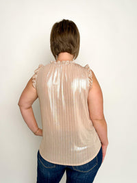 Shimmery Champagne Sleeveless Top - SLS Wares