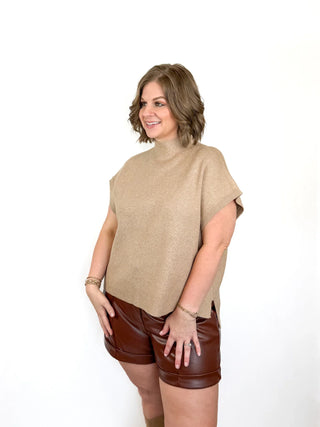 Taupe Drop Shoulder Sweater Top - SLS Wares