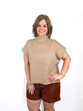 Taupe Drop Shoulder Sweater Top - SLS Wares