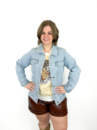Tiger Sequin & Rhinestone Denim Jacket - SLS Wares